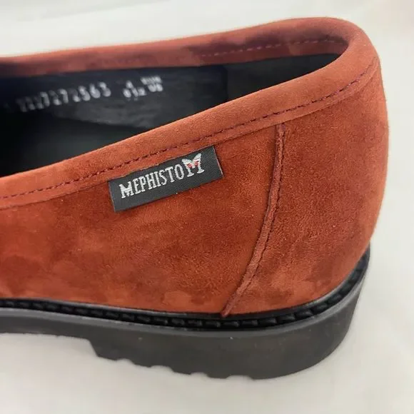 NWOT Mephisto Women's Salka Loafer Suede Rust Supportive Comfort Oxfords - Picture 14 of 14